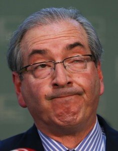 Eduardo Cunha durante entrevista no salão verde.
