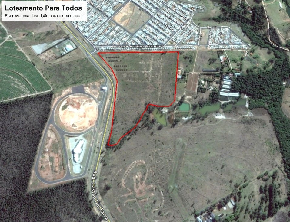 Areá onde pretende-se construir o loteamento Paratodos, às margens da Rodovia Gastão Dal Farra - Google