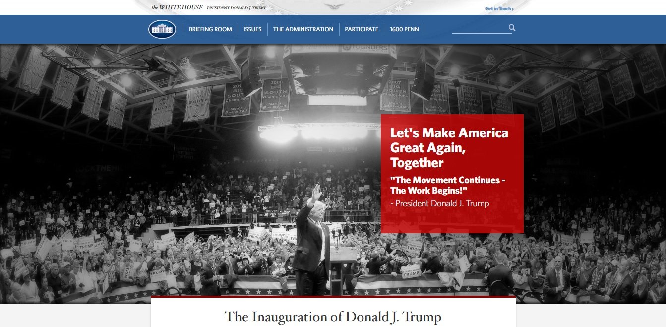 Novo site da Casa Branca elimina seções sobre clima, direitos civis e LGBT