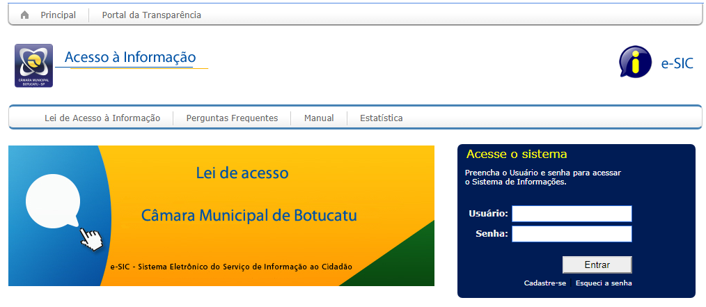 Câmara de Botucatu coloca Serviço de Informação ao Cidadão em funcionamento no portal do Legislativo