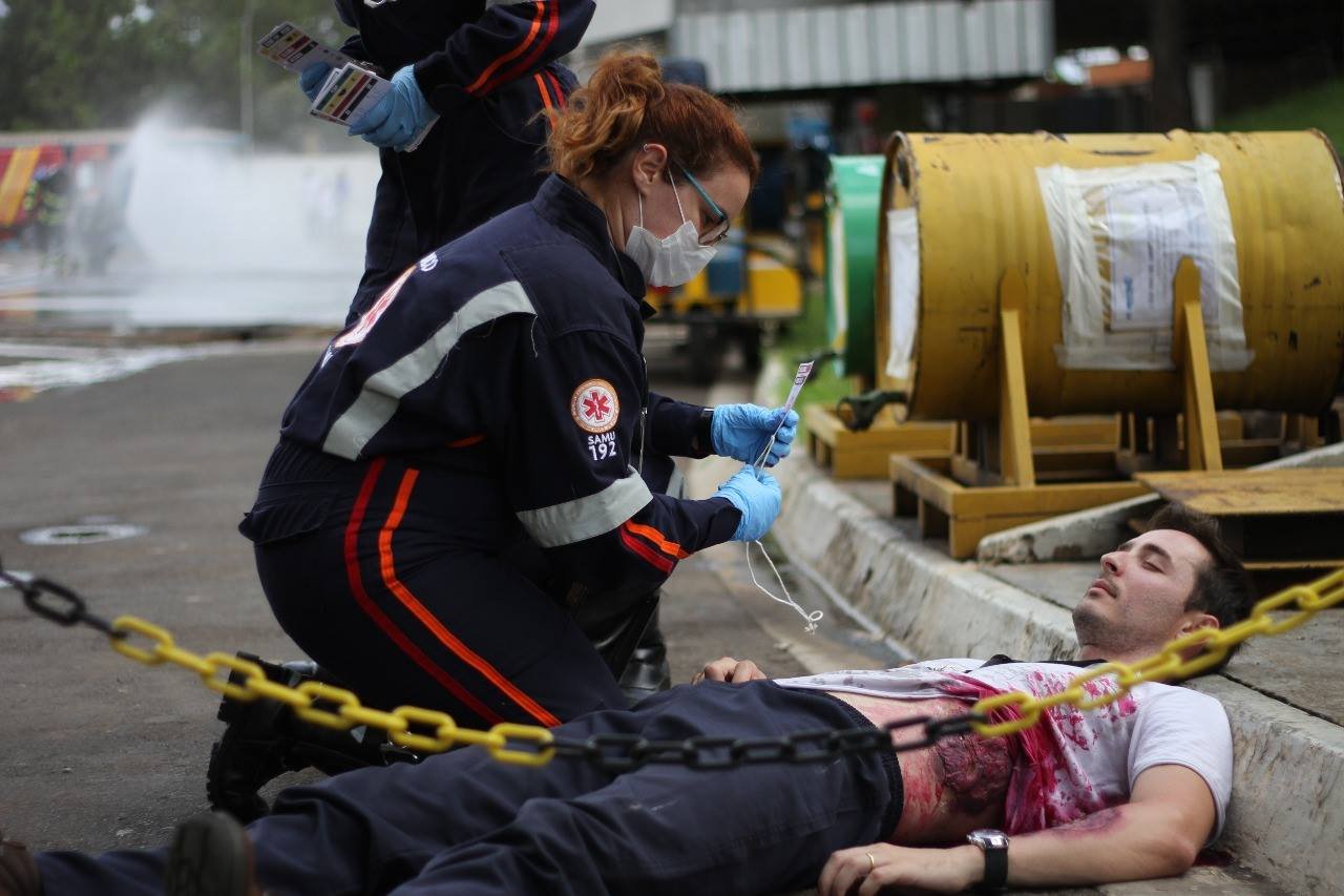 SAMU192 e Corpo de Bombeiros promovem simulado de incêndio