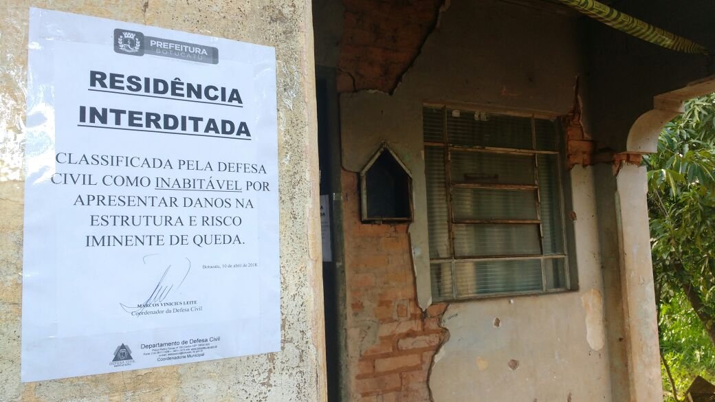 Cidade teve cinco residências interditadas por má conservação na estrutura
