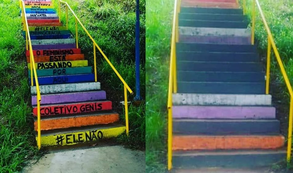 Escadaria no Instituto de Biociências é pintada e mensagens apagadas após denúncia eleitoral