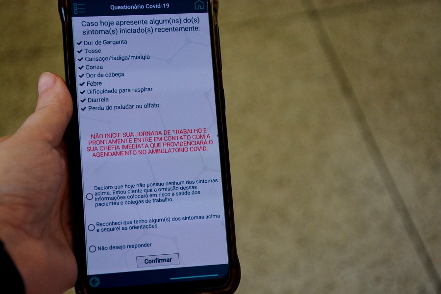 Autodeclaração de Sintomas contribui para prevenção do coronavírus no Hospital das Clínicas