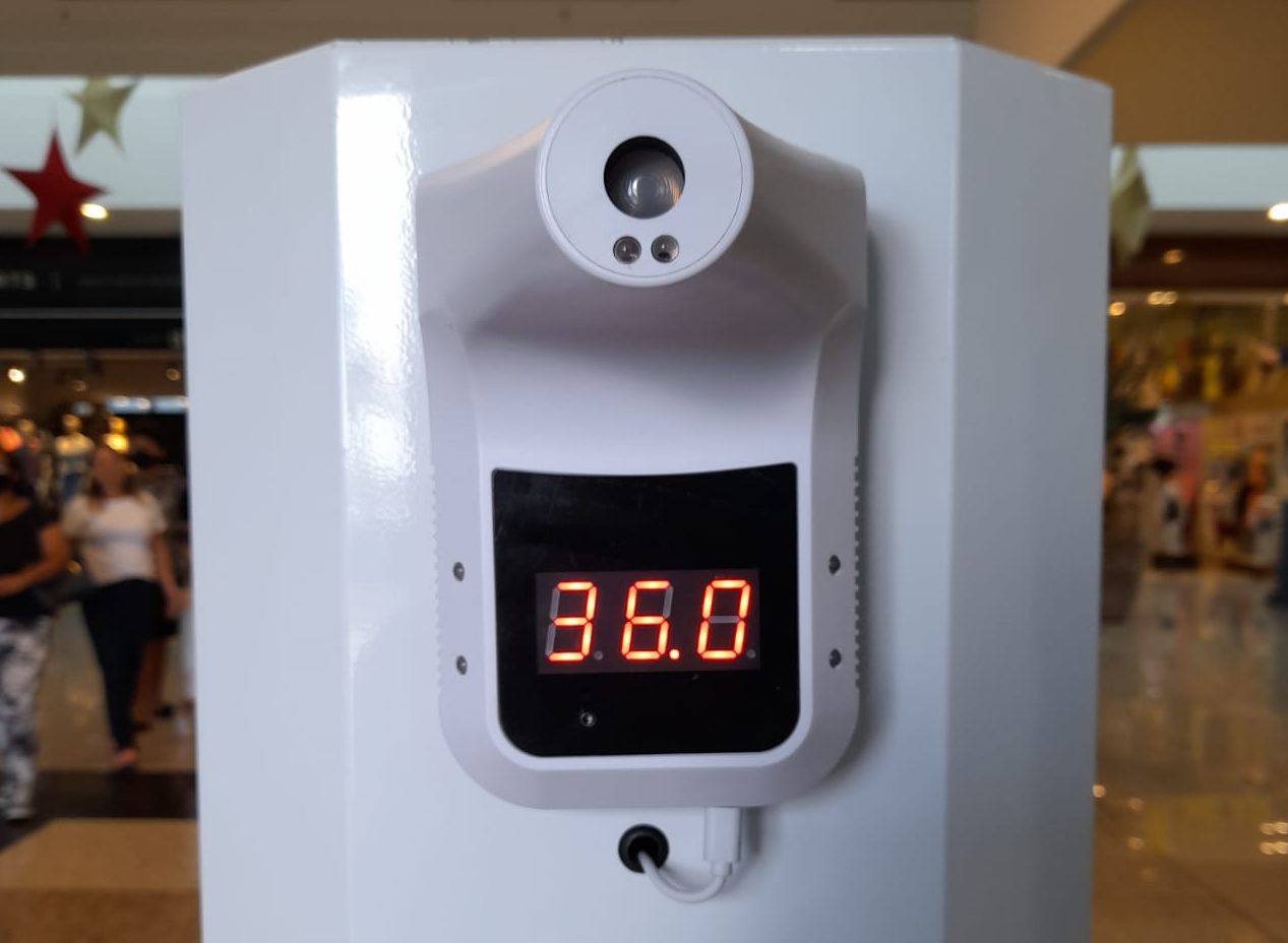 Em Botucatu, shopping instala totens automáticos de medição de temperatura