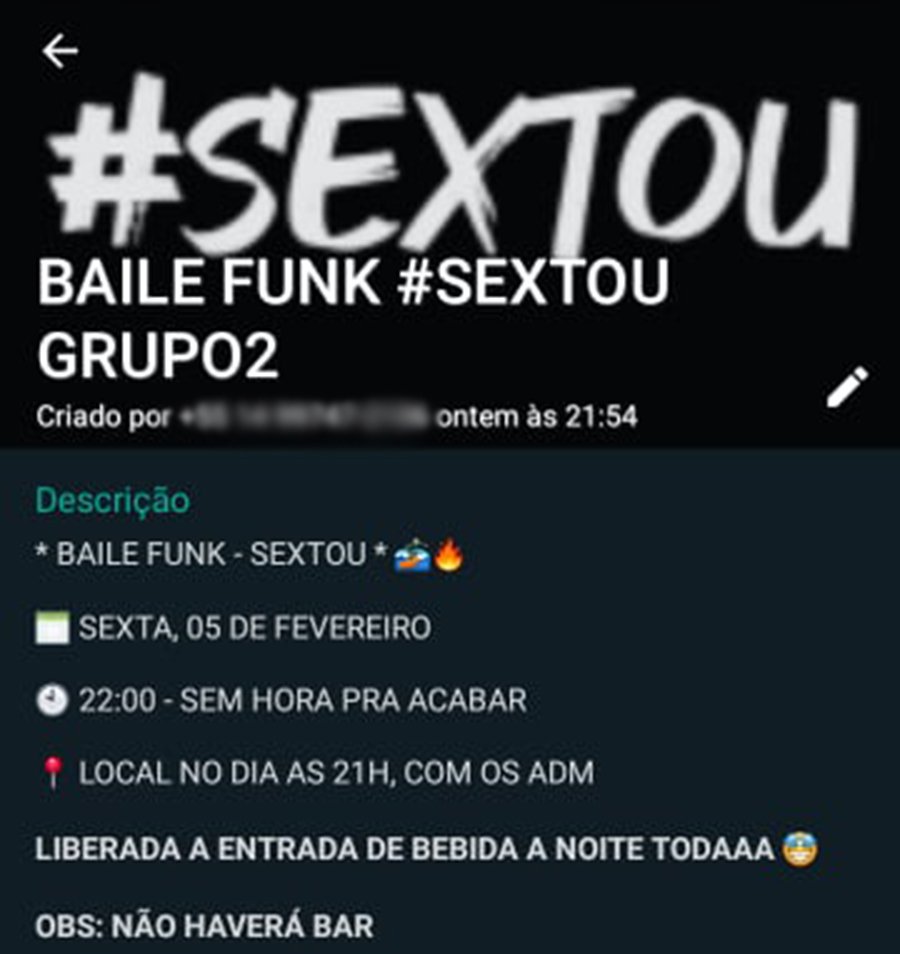 Baile funk clandestino é anunciado em Botucatu em plena Fase Vermelha do Plano SP e aceleração da Covid-19