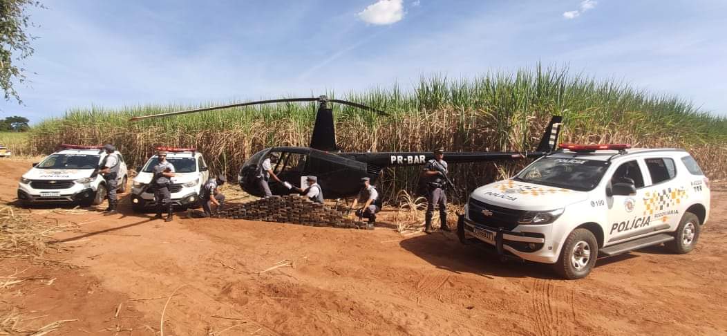 Polícia realiza flagrante de tráfico; helicóptero foi usado no transporte da droga
