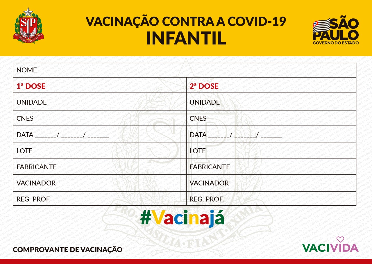 SP está pronto para iniciar vacinação de crianças