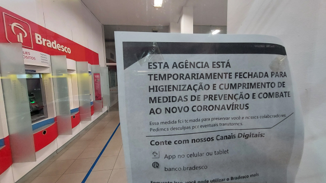 Agência do Bradesco na Amando de Barros suspende atendimento ao público devido a casos de Covid-19