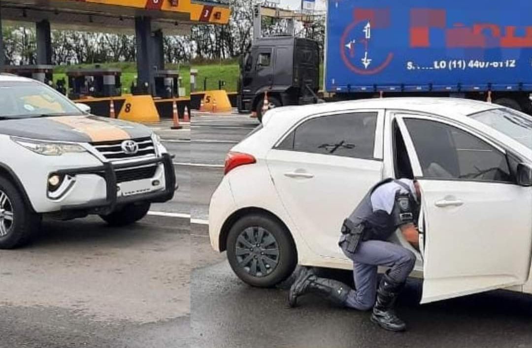 Polícia recupera carro roubado que passava por pedágio
