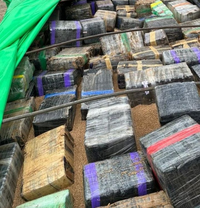 Polícia apreende 2 toneladas de maconha escondidas em carga de trigo