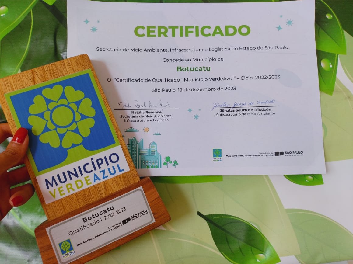 Botucatu recebe certificação no Programa Município Verde Azul