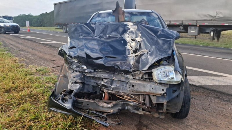 Cão solto causa choque de carro em van de pacientes na Rondon