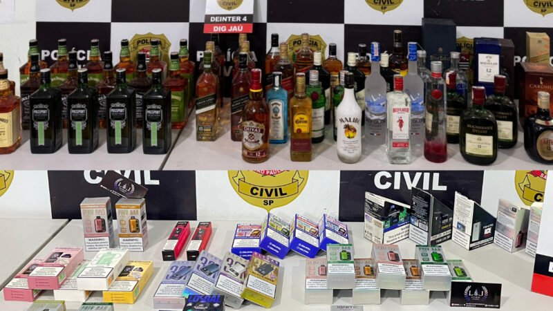 Polícia Civil flagra adega com bebidas falsificadas e cigarros eletrônicos ilegais