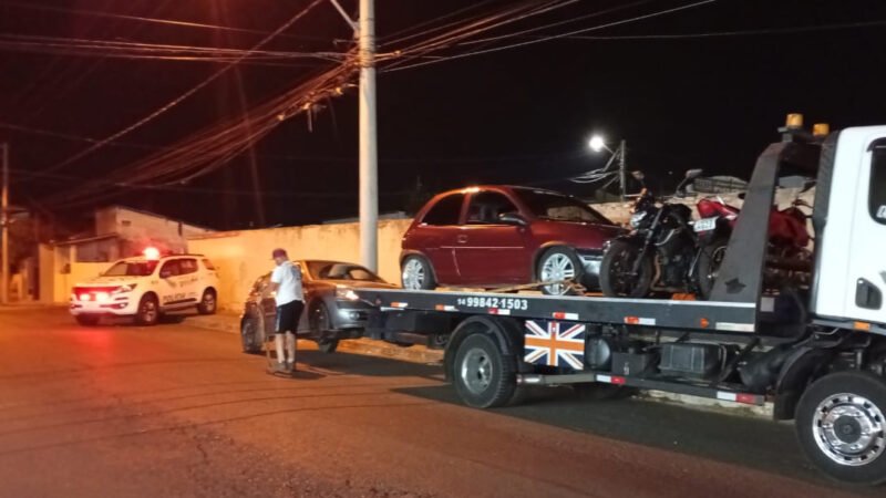 Veículos apreendidos em novo bloqueio de trânsito em Botucatu