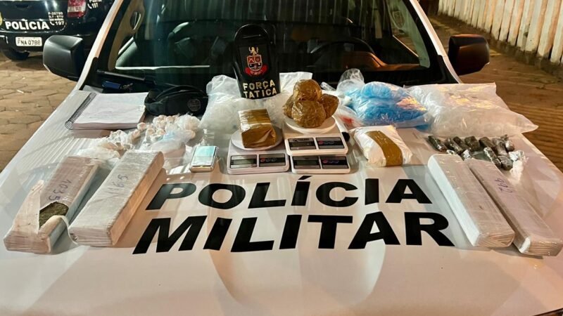 PM efetua flagrante de tráfico e detém dois envolvidos em Rubião Júnior