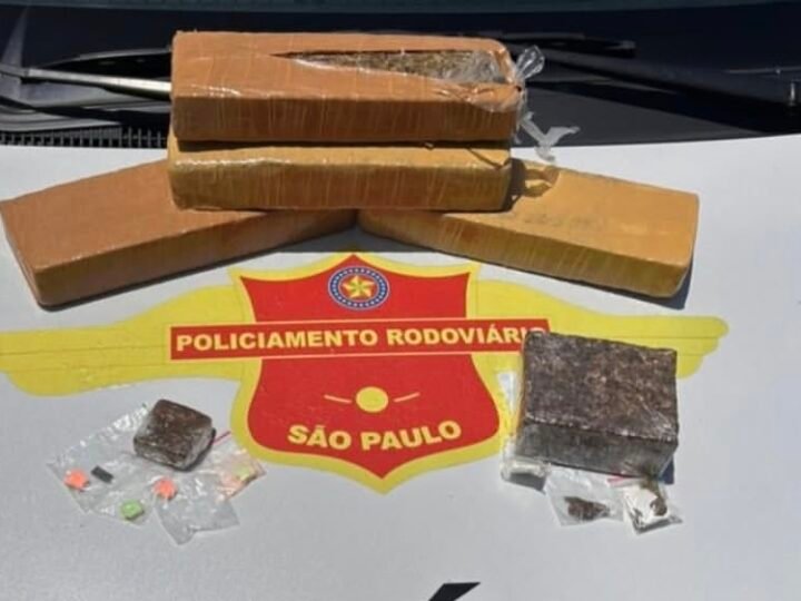 Motorista para em pedágio e acaba flagrado transportando maconha e haxixe