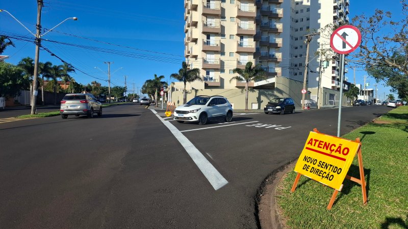 Trecho de avenida em Botucatu tem sentido de direção alterado