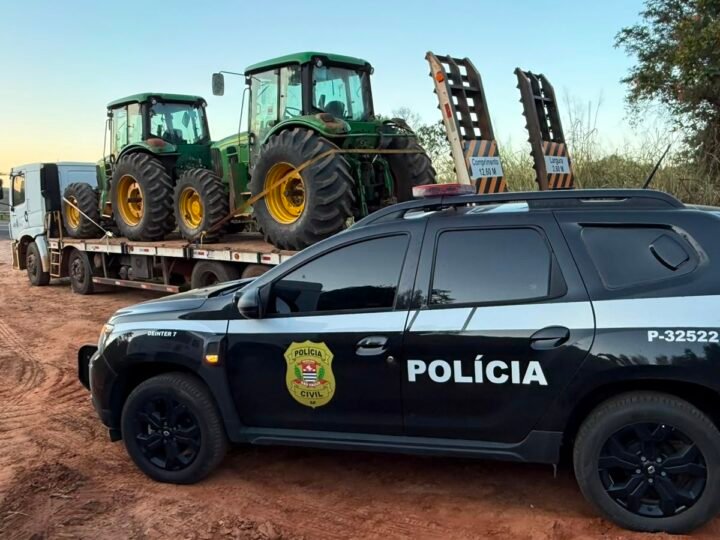 Polícia recupera tratores furtados avaliados em mais de R$ 1 milhão