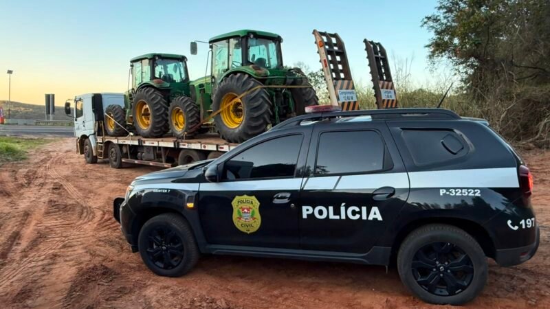 Polícia recupera tratores furtados avaliados em mais de R$ 1 milhão