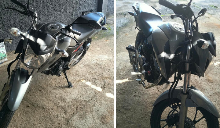 Motocicleta adulterada é apreendida após acidente